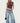 Zippered Washed Wide Leg Jeans